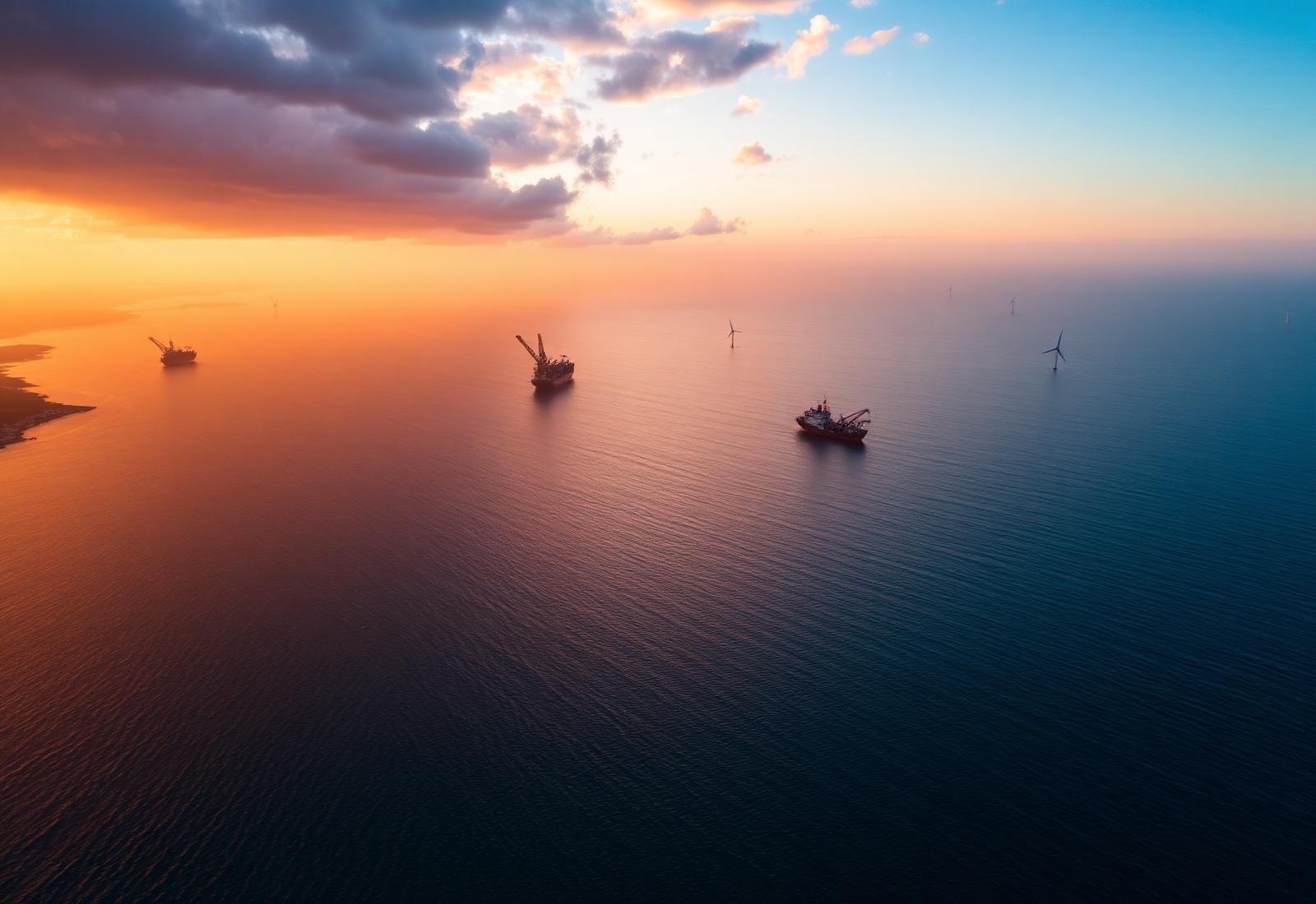 West African coastline with energy and maritime infrastructure